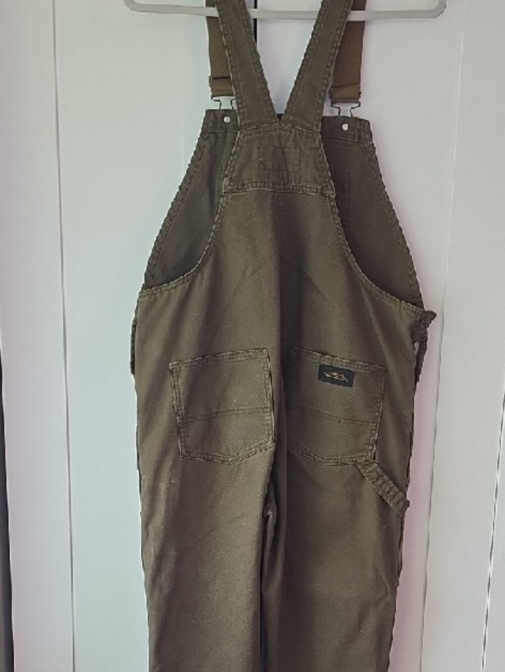REI Olive Green Women's Denim Overalls - Picture 3 of 8